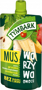 TYMBARK Fruit + Vegetable mousse apple-pear-white carrot-parsnip-banana